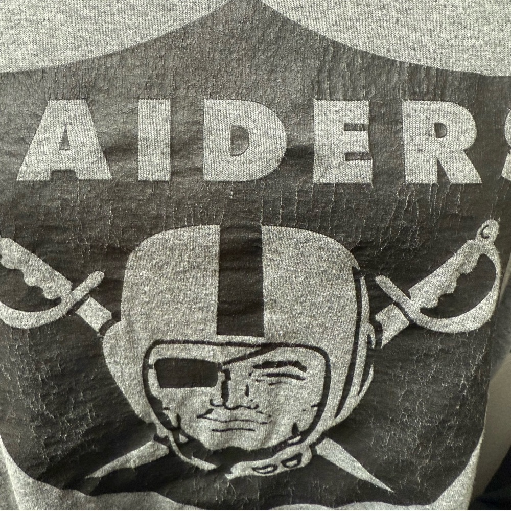 NFL Raiders 2XL Gray Graphic Tee Men’s Team Apparel Vintage Style T-Shirt - Picture 5 of 7